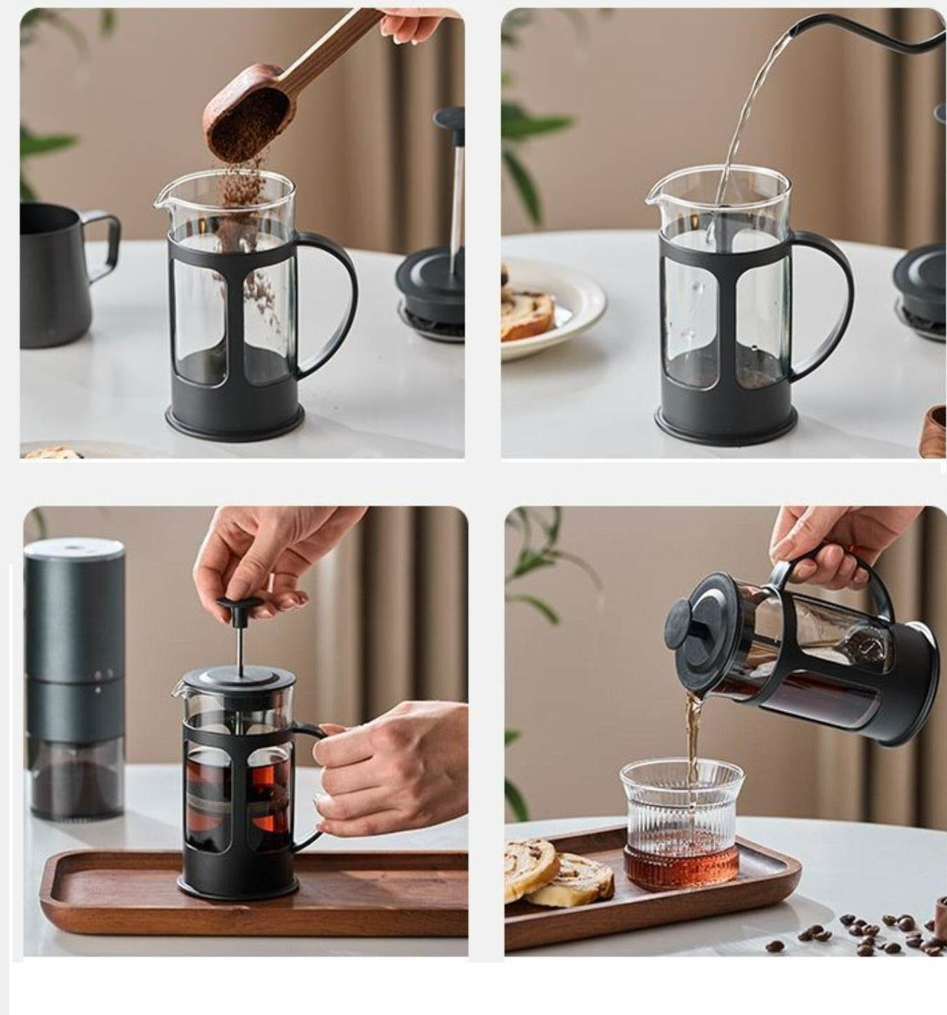 Coffee Bean French Press Pour Plunger - DMC Wholesale