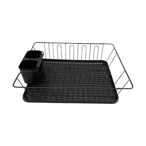 Dish Rack Drainer With Drip Tray (Black) - DMC Wholesale