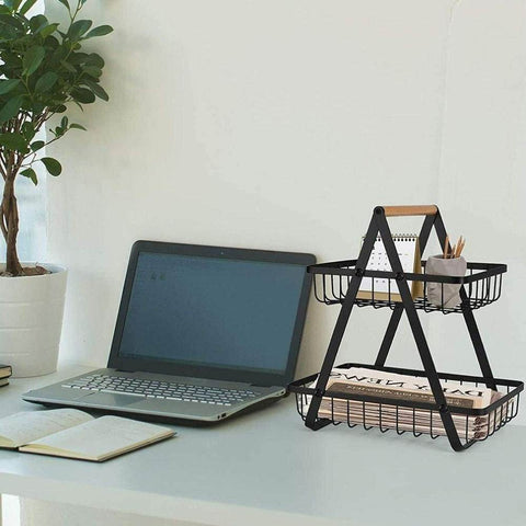Metal Stack Rack (2 Tier) - Alt View