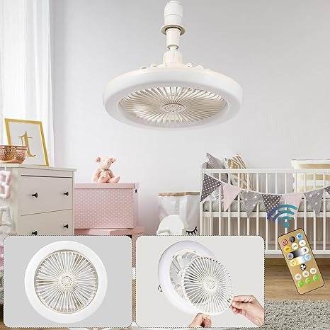 Enclosed Ceiling Fan With Light And Remote - Alt View