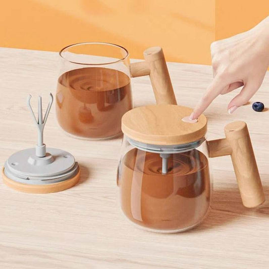 Portable Electric Stirring Glass Coffee Cup (400ml) - DMC Wholesale