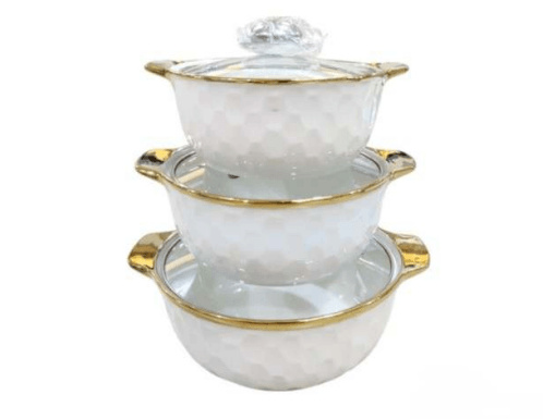 Porcelain Casserole Dish with Lid Set (Design4) - DMC Wholesale