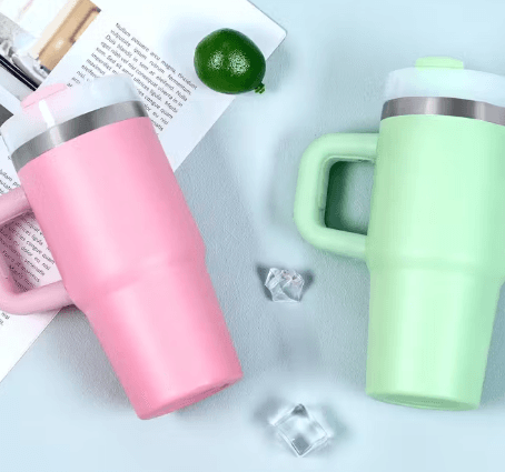 Mini Stainless Steel Flask with Handle and Straw (600ml) - DMC Wholesale