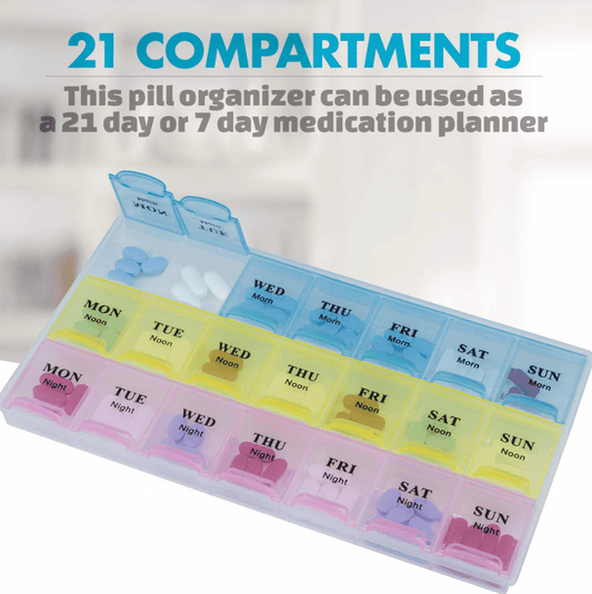Weekly Pill Organiser (21 Compartment) - DMC Wholesale