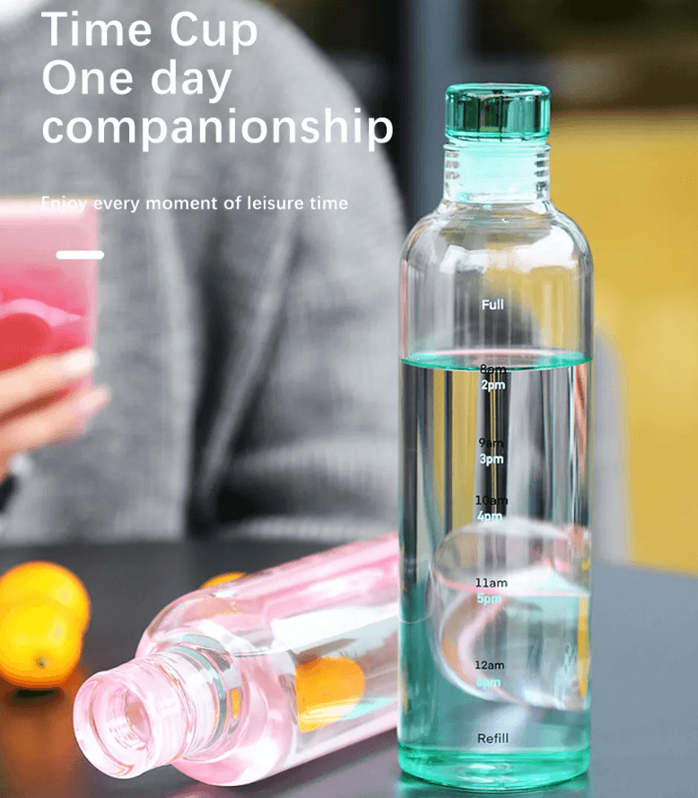 Transparent Motivational Water Bottle (500ml) - DMC Wholesale