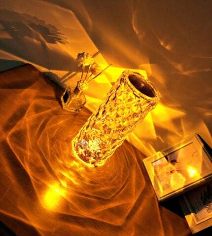 Acrylic Diamond Rose Lampshade Table Lights (Yellow) - DMC Wholesale