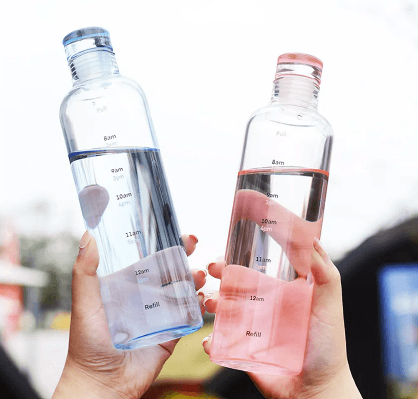 Transparent Motivational Water Bottle (500ml) - DMC Wholesale