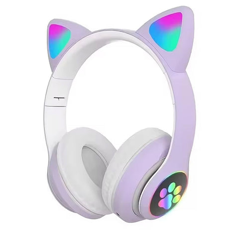 Cat Ear Bluetooth Headphones Headset - Alt View