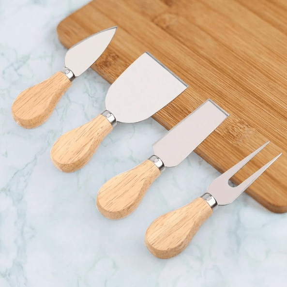 Wooden Handle Cheese Knife Set (Set A)(4 pcs) - DMC Wholesale