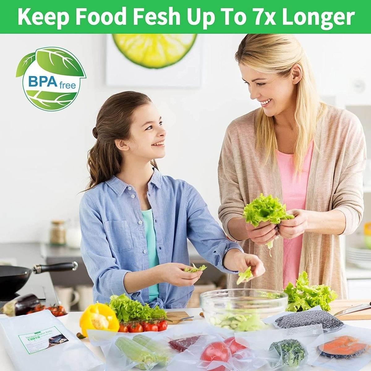 Embossed Vacuum Sealer Freezer Bags (Large)(50 pcs) - DMC Wholesale