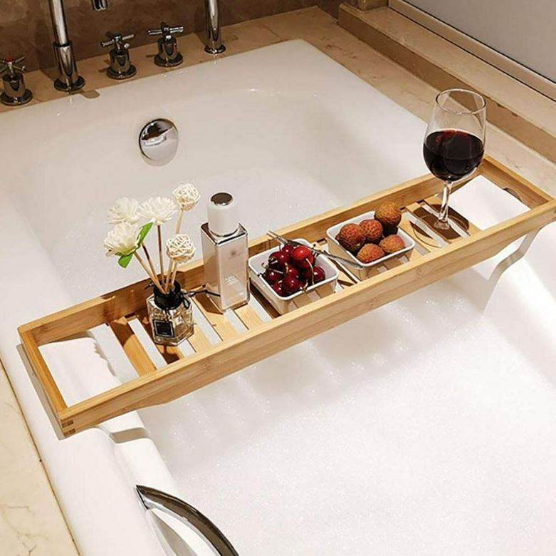 Expandable Bamboo Bathtub Comfort Tray - DMC Wholesale
