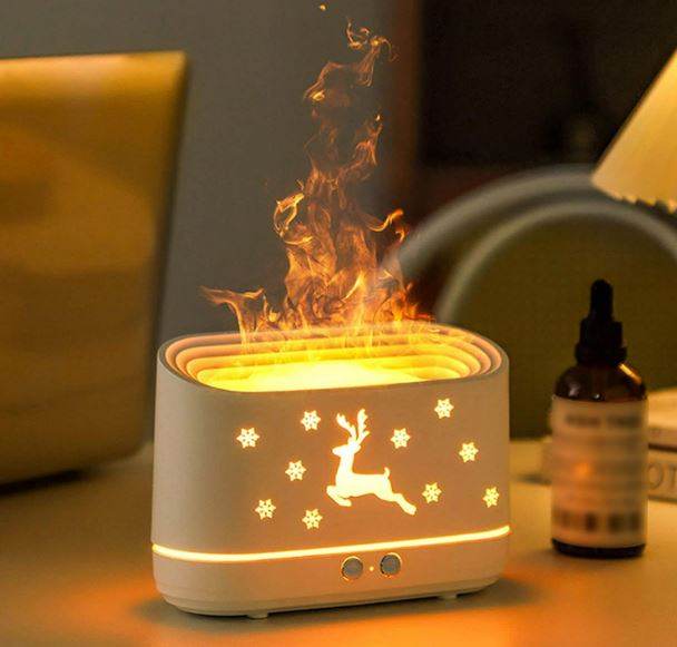 Deer Flame Humidifier With Atmosphere Light - DMC Wholesale