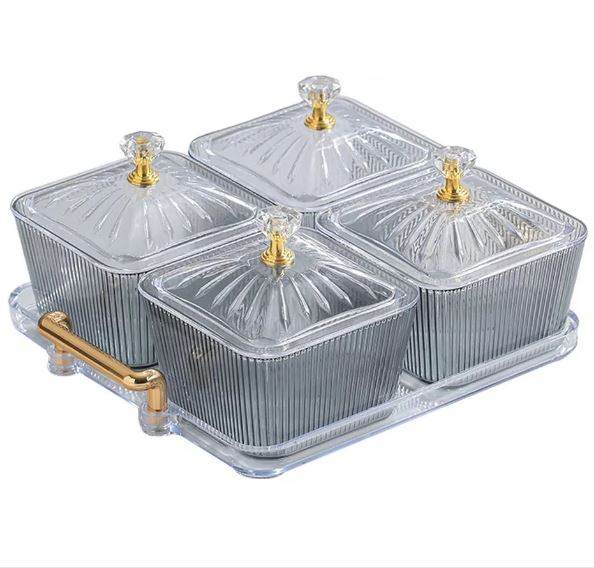 Multifunctional Snacks Dish Tray (4 Bowls) - DMC Wholesale