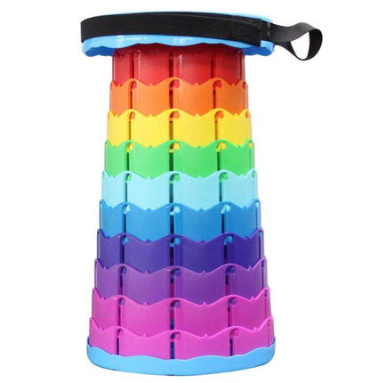 Rainbow Retractable Telescopic Portable Camping Seat - DMC Wholesale