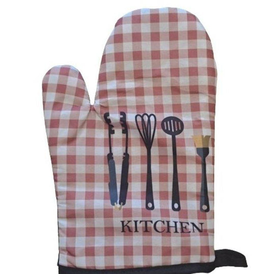 Check Oven Mitt And Potholder Set (Checkered)(2 pcs) - DMC Wholesale