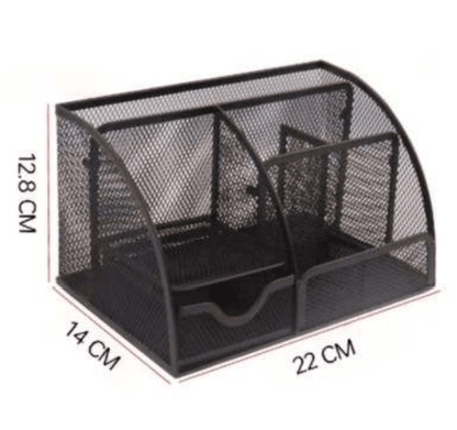 Mesh Metal Desk Storage Organiser (5 Compartment) - DMC Wholesale