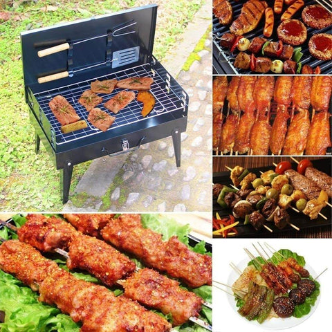 Portable Grill With Carry Handle And Tools - Alt View