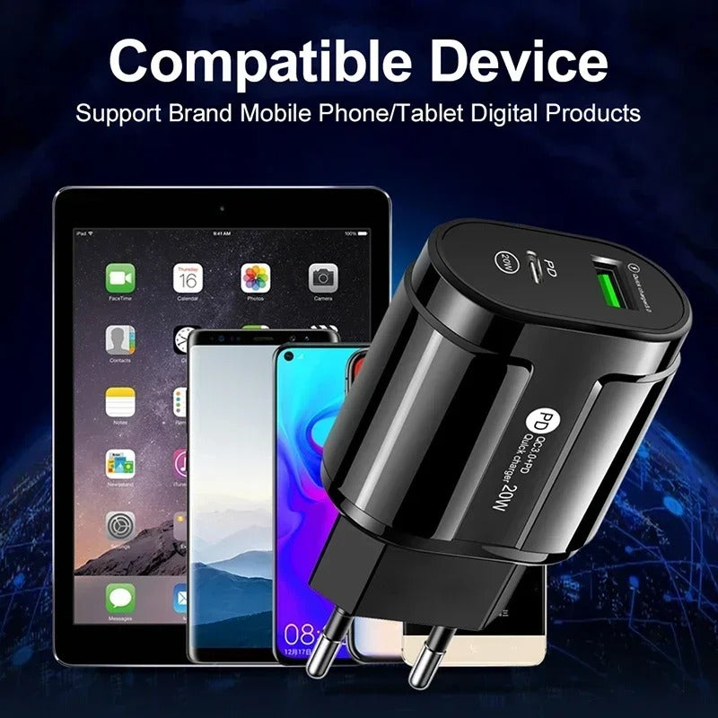 Dual Port Fast Charger (USB & Type-C)