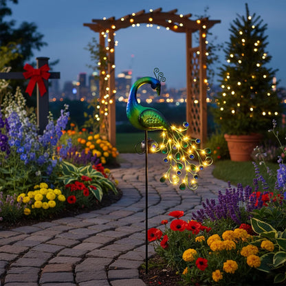 Solar Peacock Garden Decor Lamp