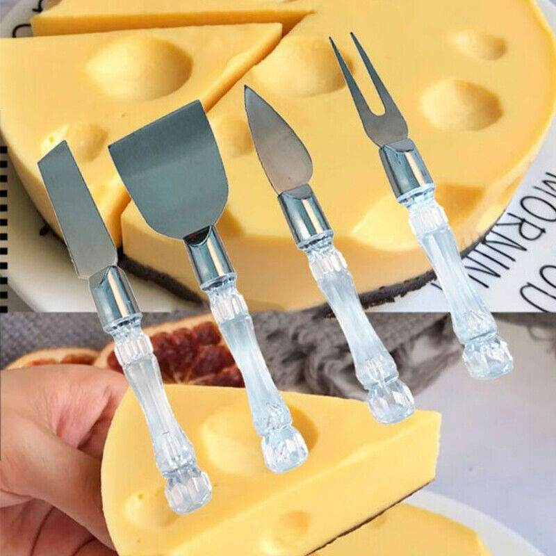 Clear Handle Cheese Knife Set (4 pcs) - DMC Wholesale