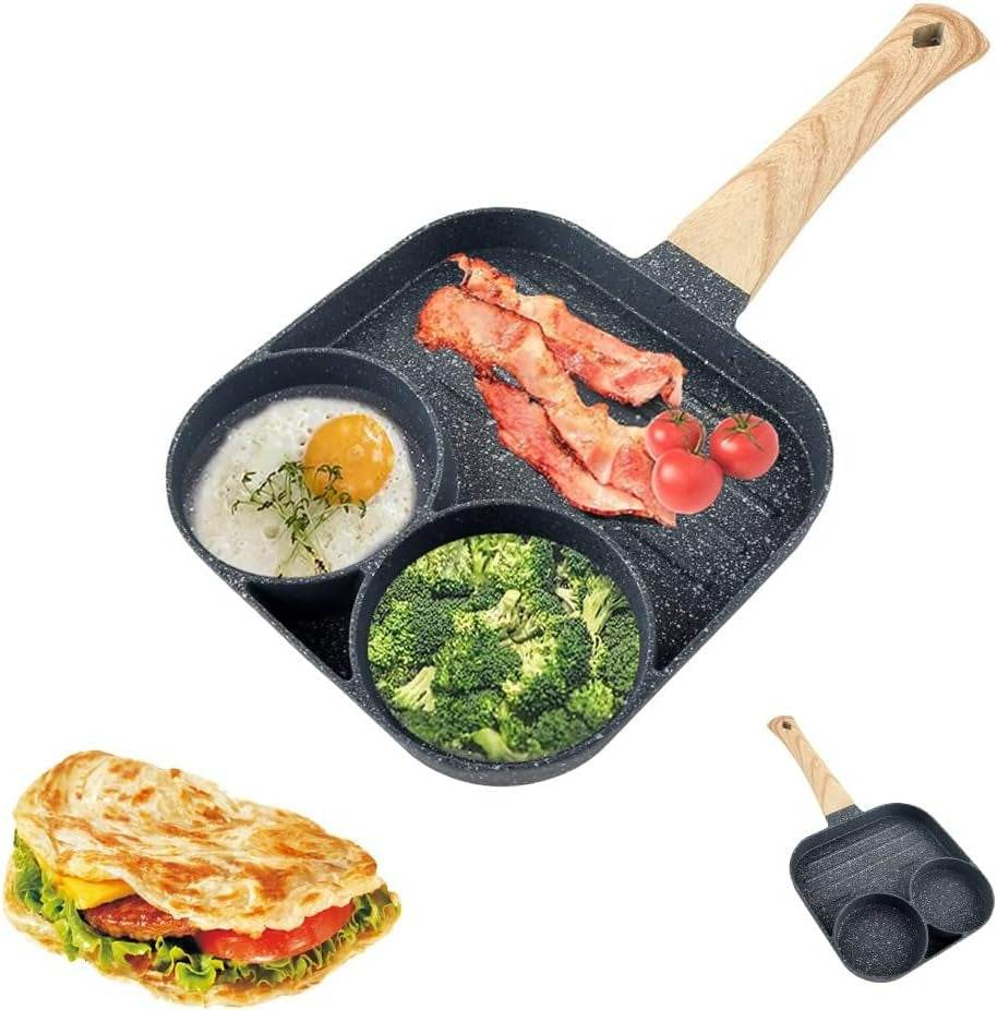Three Division Multipurpose Non-Stick Omelet Pan - DMC Wholesale
