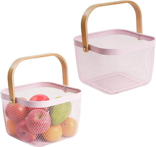 Steel Wire Basket With Handle (Small) - DMC Wholesale