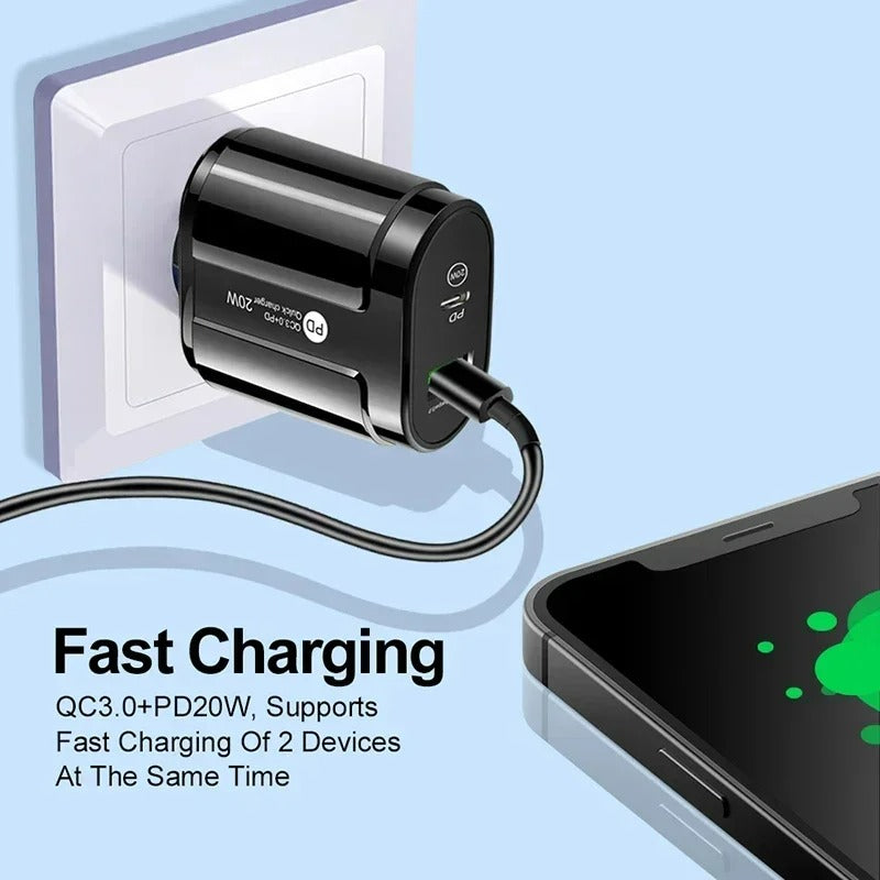 Dual Port Fast Charger (USB & Type-C)