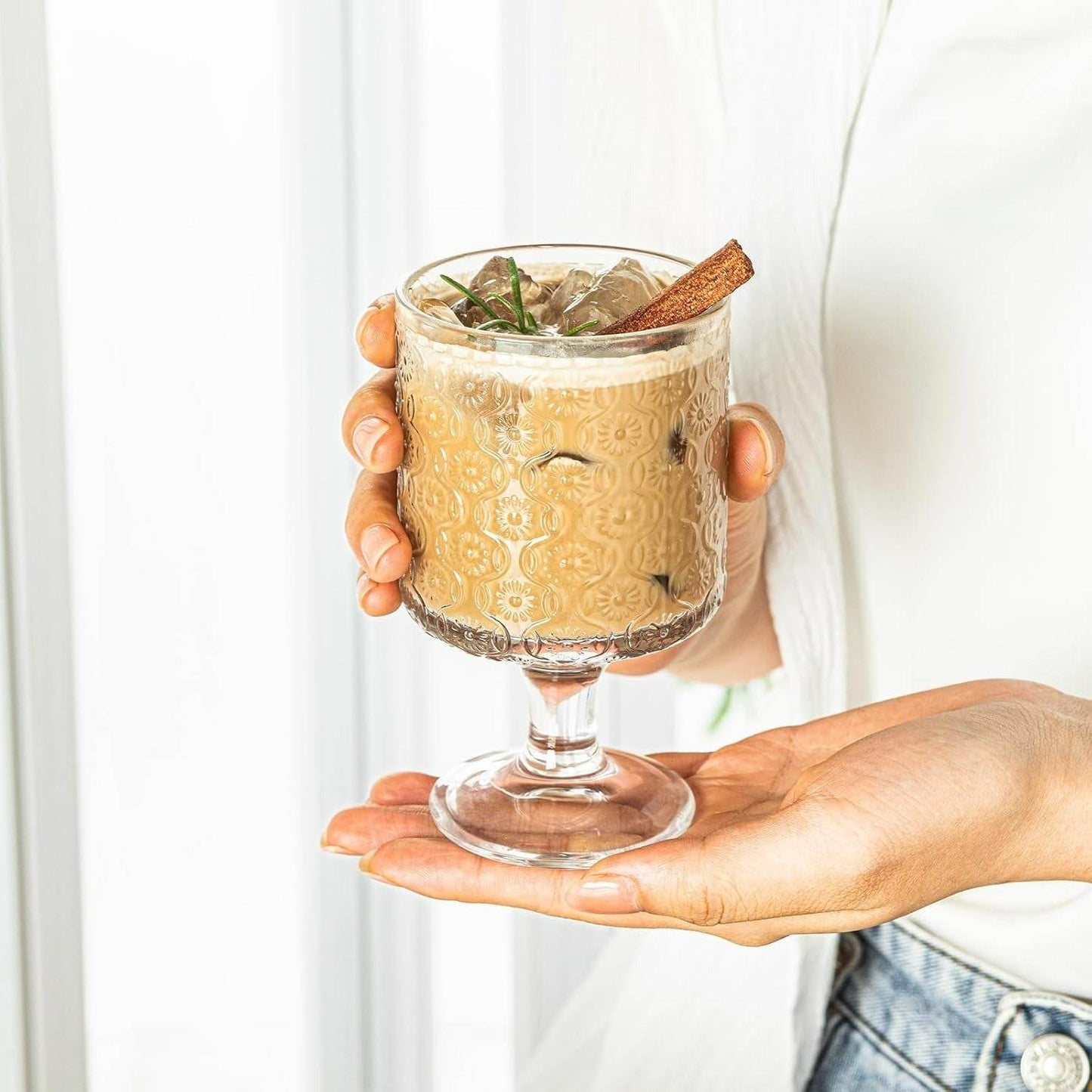 Romantic Vintage Goblet Glass Set (220ml)(6 pcs) - DMC Wholesale