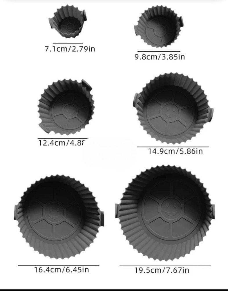 Silicone Air Fryer Liners (6 pcs)(Grey) - DMC Wholesale