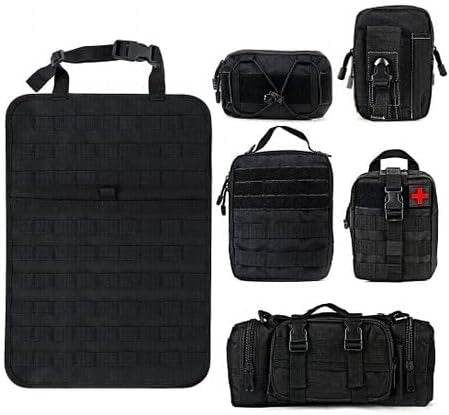 Tactical Car Seat Back Organiser with 5 Bags - Alt View