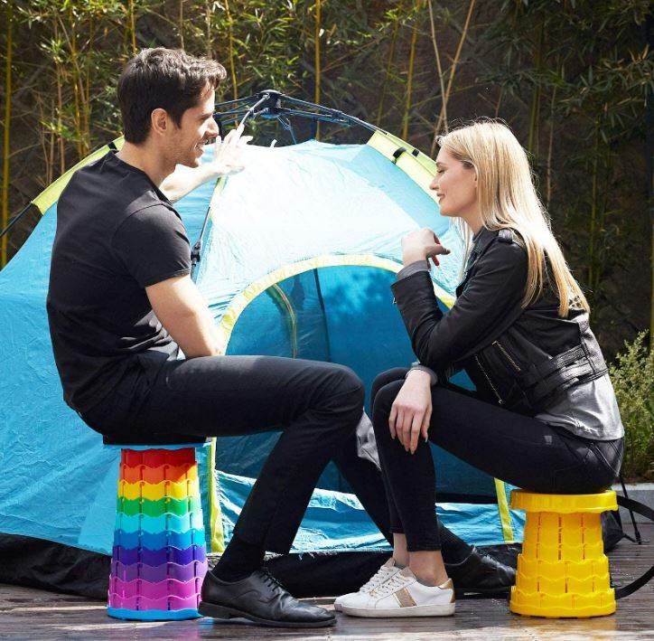 Rainbow Retractable Telescopic Portable Camping Seat - DMC Wholesale