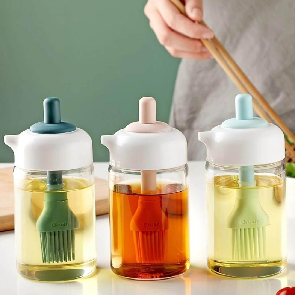 2in1 Oil Dispenser Bottle With Brush - DMC Wholesale