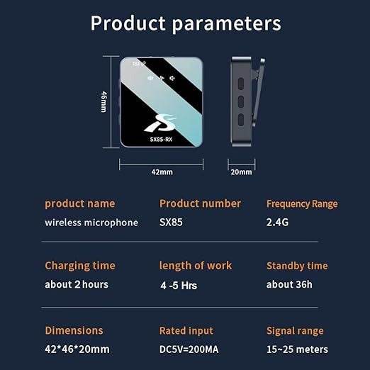 SX85 Wireless Microphone for iPhone & Type C/Camera/PC - DMC Wholesale