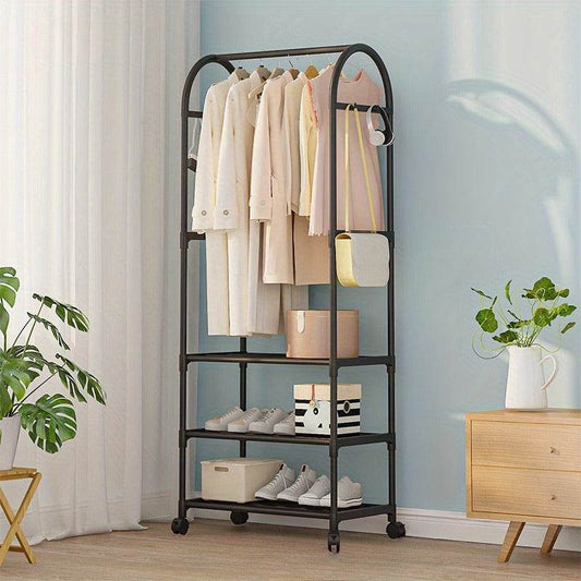 Modern Garment Organiser Rack with Wheels - DMC Wholesale