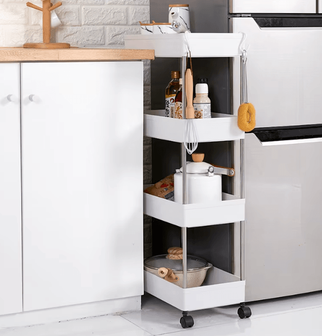 Multipurpose Space Saving Side Shelf Trolley (4 Tier) - DMC Wholesale