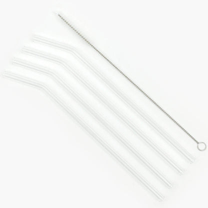 Clear Reusable Glass Straws (4 pcs) - DMC Wholesale
