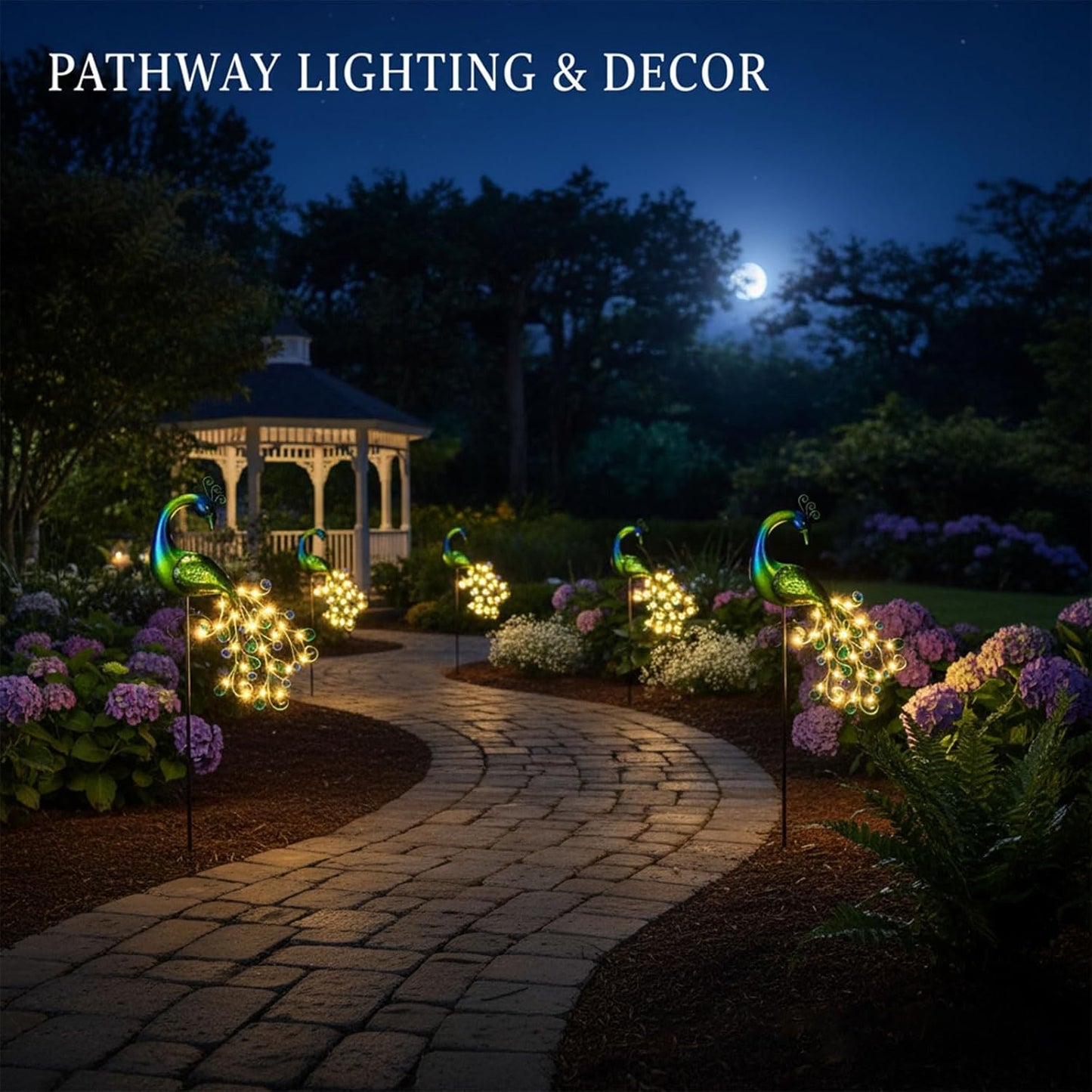 Solar Peacock Garden Decor Lamp