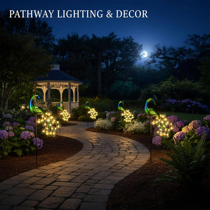 Solar Peacock Garden Decor Lamp