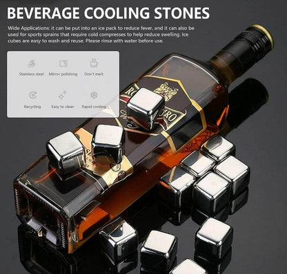 Reusable Stainless Steel Ice Cubes (8 pcs) - DMC Wholesale