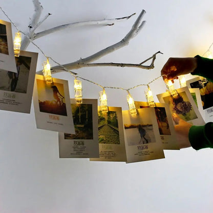 Solar Photo Peg String Light (30L)(6M)(Yellow)