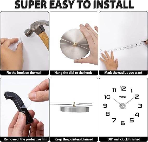 DIY Modern 3D Wall Clock (Glow in the dark) - DMC Wholesale