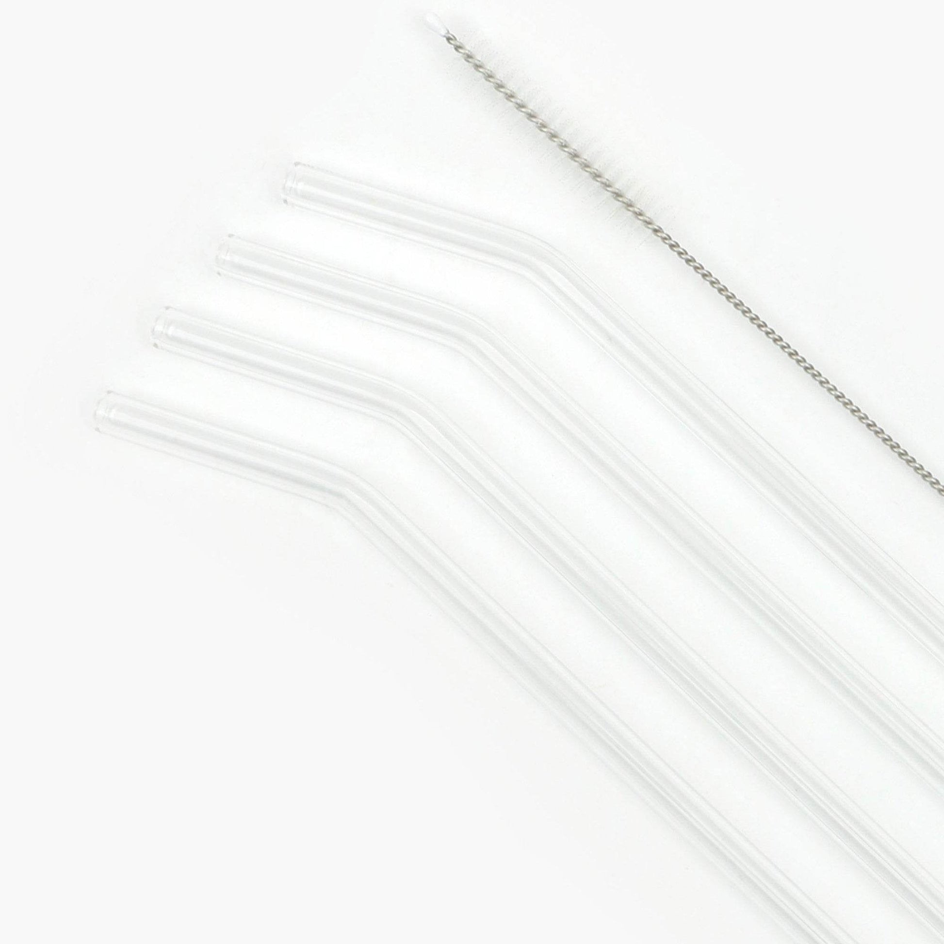 Clear Reusable Glass Straws (4 pcs) - DMC Wholesale