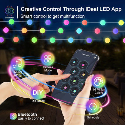 Smart RGB String Lights (App And Remote Control)