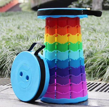 Rainbow Retractable Telescopic Portable Camping Seat - DMC Wholesale