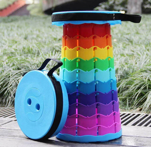 Rainbow Retractable Telescopic Portable Camping Seat - Alt View