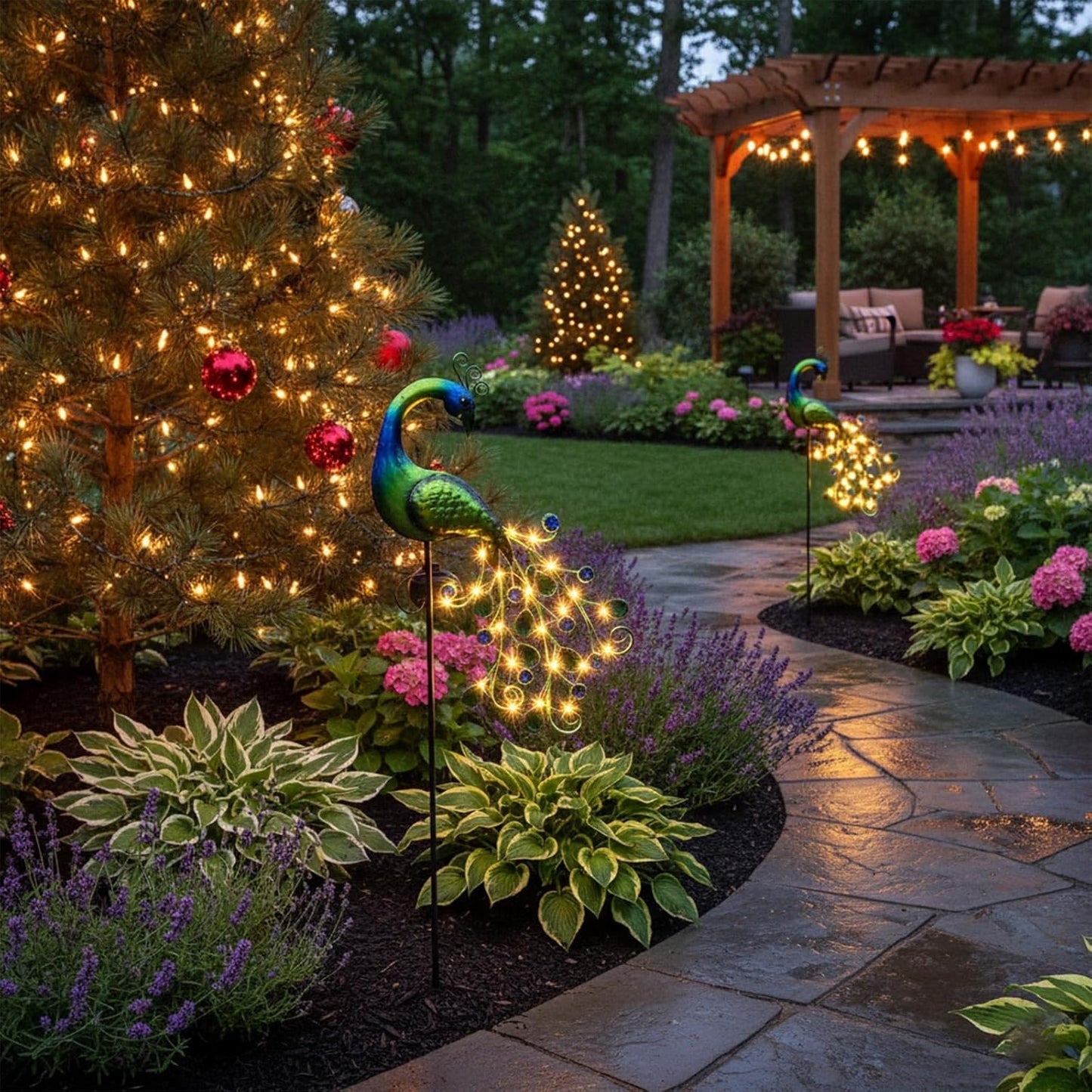 Solar Peacock Garden Decor Lamp