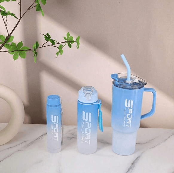 3in1 Plastic Water Bottle Set - DMC Wholesale