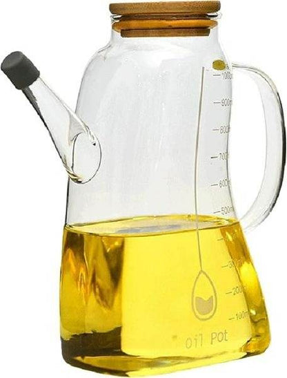 Transparent Glass Oil Bottle (1L) - DMC Wholesale
