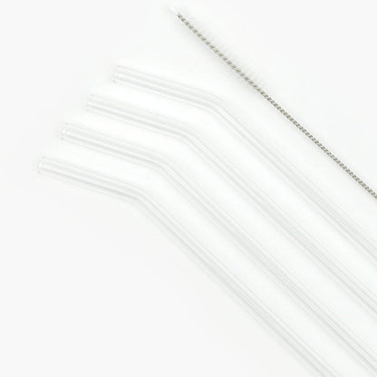 Clear Reusable Glass Straws (4 pcs) - DMC Wholesale