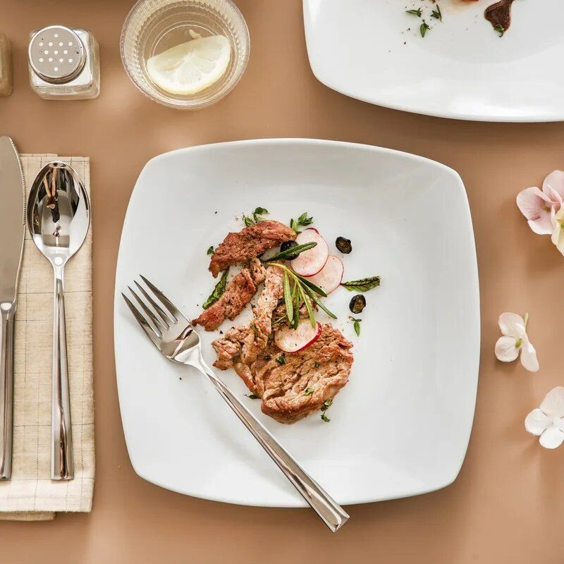 Rounded Square Melamine Plates (Medium)(19cm)(6pcs)